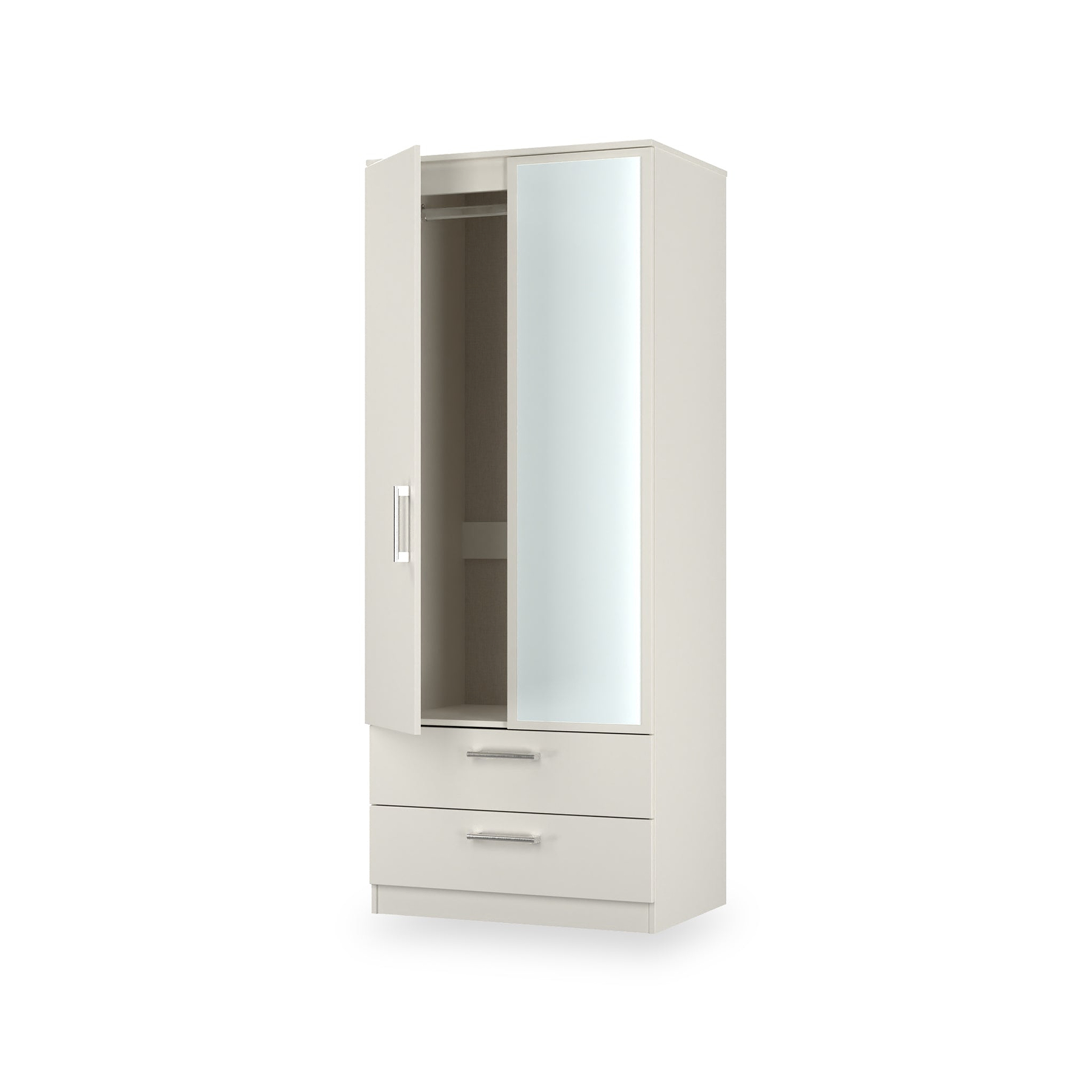 Hadley Double Mirrored Wardrobe and Drawers Grey from Roseland Furniture