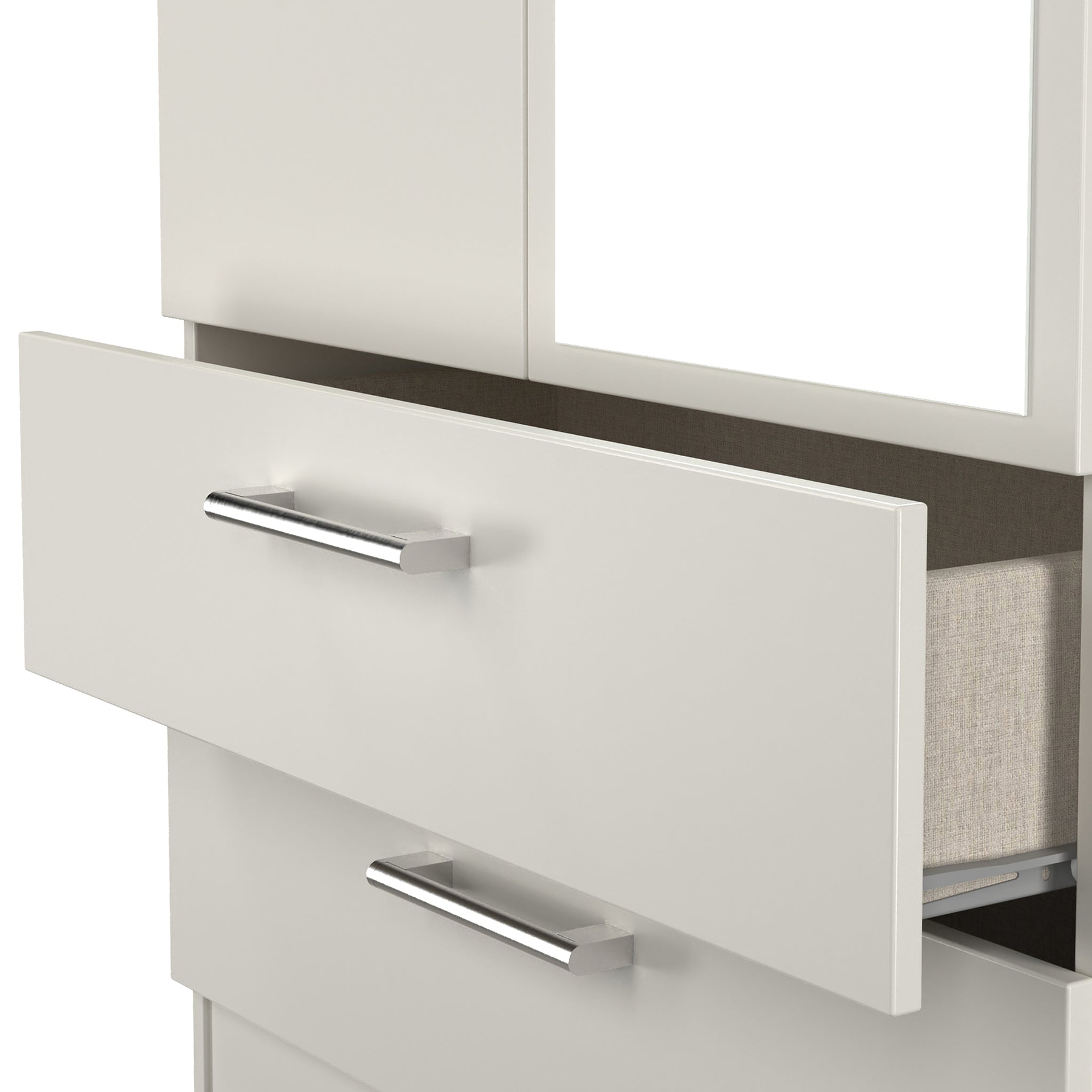 Hadley Double Mirrored Wardrobe and Drawers Grey from Roseland Furniture