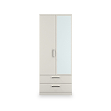 Hadley Double Mirrored Wardrobe and Drawers Grey from Roseland Furniture