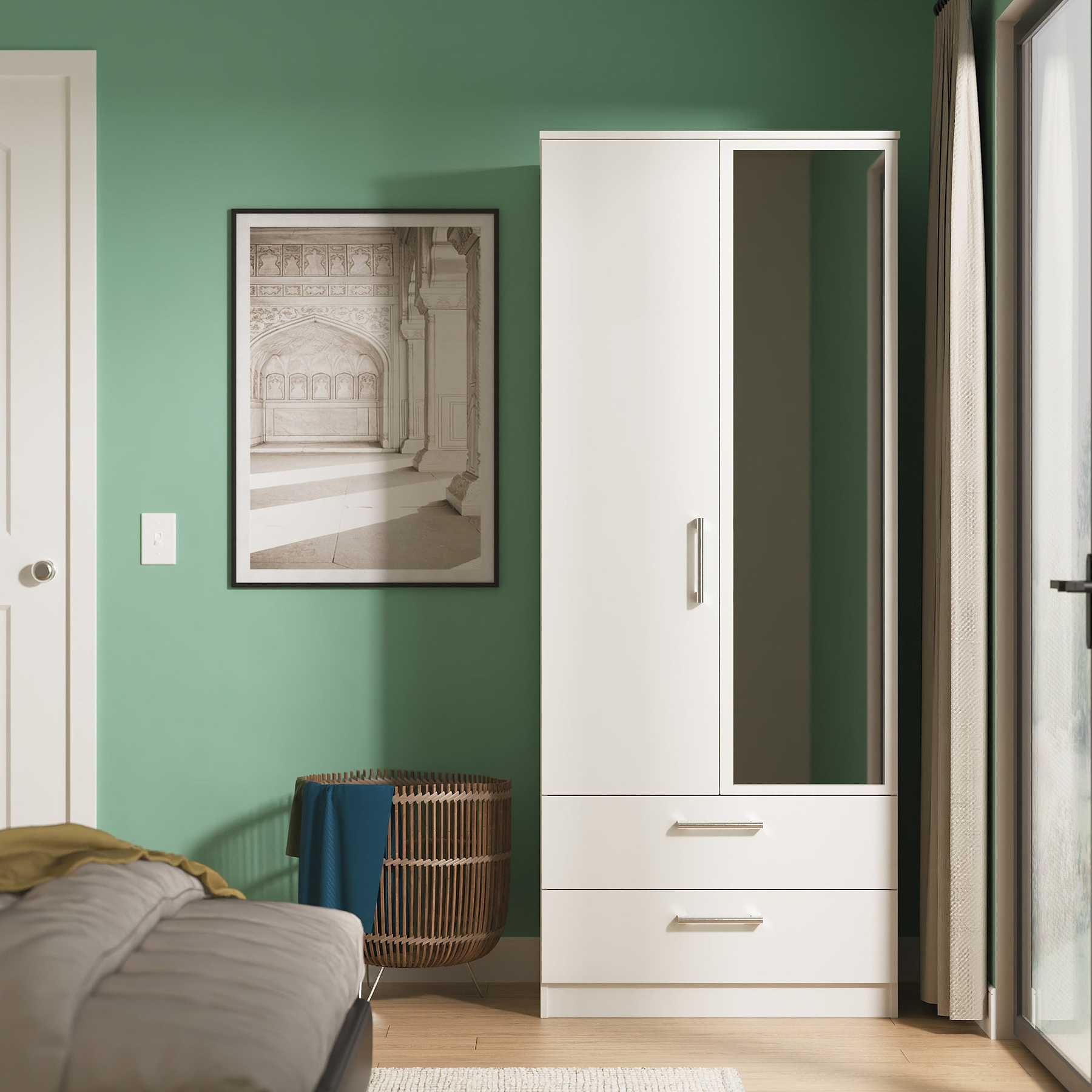 Hadley Double Mirrored Wardrobe and Drawers Grey from Roseland Furniture