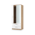 Hadley Double Mirrored Wardrobe and Drawers White Oak from Roseland Furniture