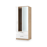 Hadley Double Mirrored Wardrobe and Drawers White Oak from Roseland Furniture