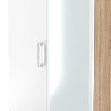 Hadley Double Mirrored Wardrobe and Drawers White Oak from Roseland Furniture