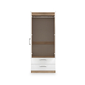 Hadley Double Mirrored Wardrobe and Drawers White Oak from Roseland Furniture