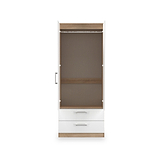 Hadley Double Mirrored Wardrobe and Drawers White Oak from Roseland Furniture