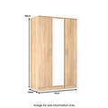 Hadley Triple Mirrored Wardrobe Oak from Roseland Furniture
