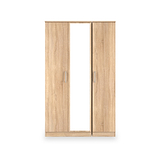 Hadley Triple Mirrored Wardrobe Oak from Roseland Furniture