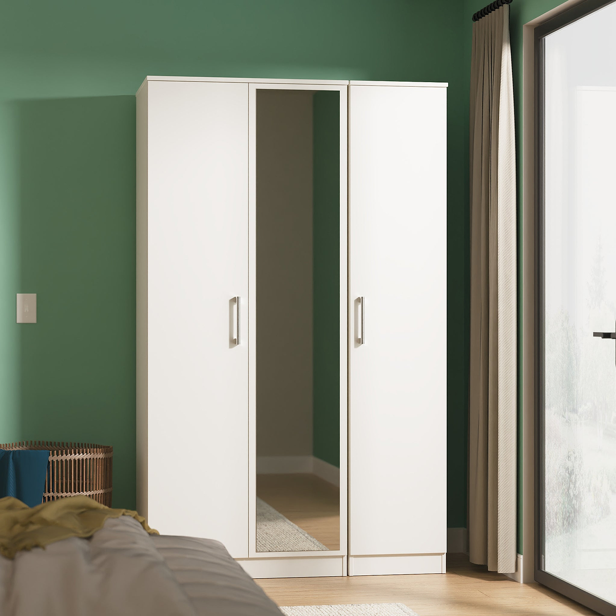 Hadley Triple Mirrored Wardrobe Grey from Roseland Furniture
