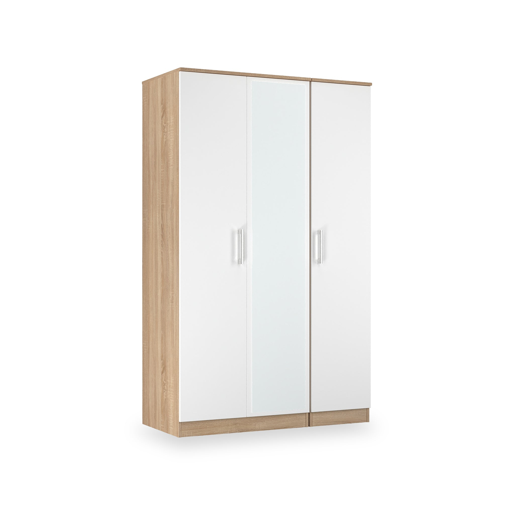 Hadley Triple Mirrored Wardrobe White Oak from Roseland Furniture
