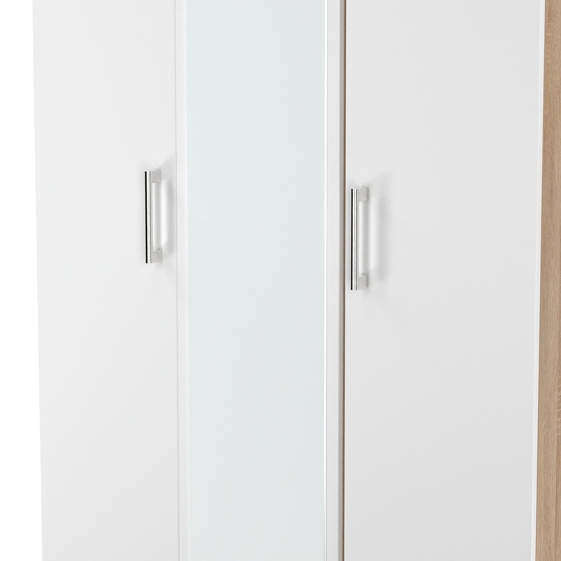 Hadley Triple Mirrored Wardrobe White Oak from Roseland Furniture