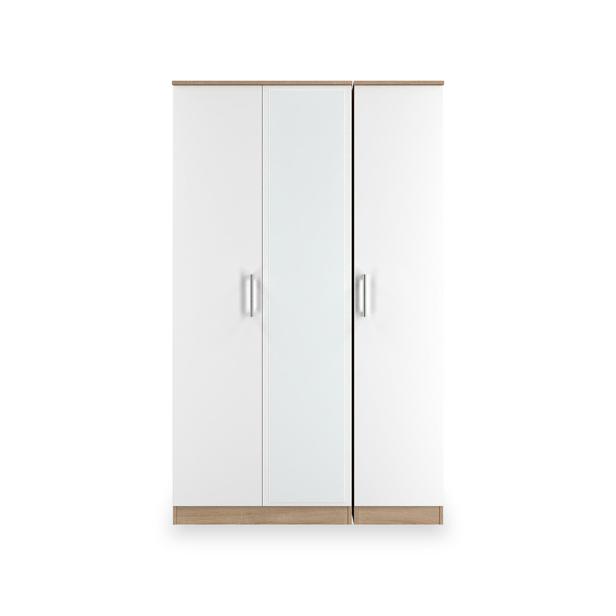 Hadley Triple Mirrored Wardrobe White Oak from Roseland Furniture