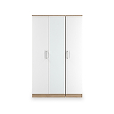 Hadley Triple Mirrored Wardrobe White Oak from Roseland Furniture