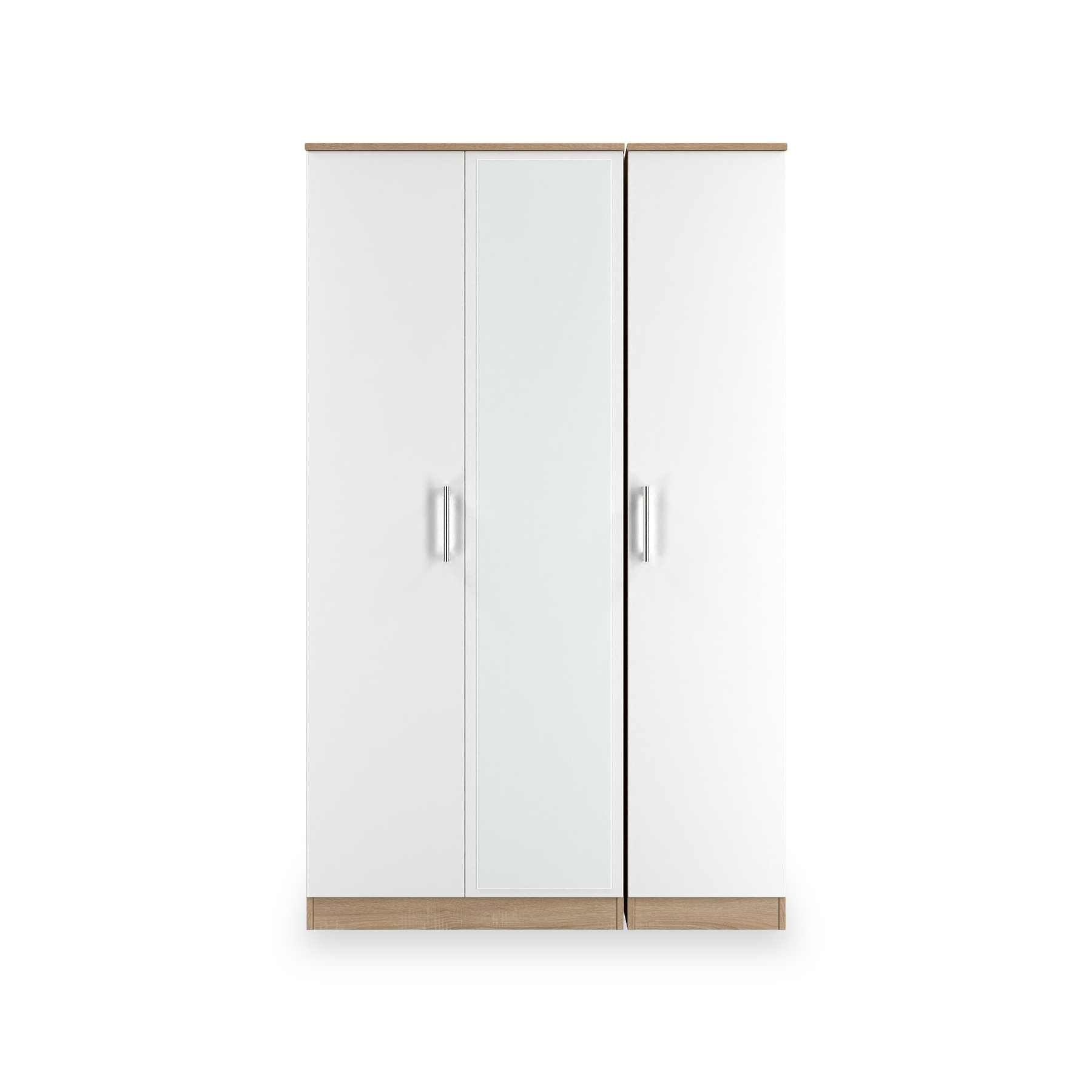Hadley Triple Mirrored Wardrobe White Oak from Roseland Furniture