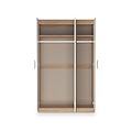 Hadley Triple Mirrored Wardrobe White Oak from Roseland Furniture
