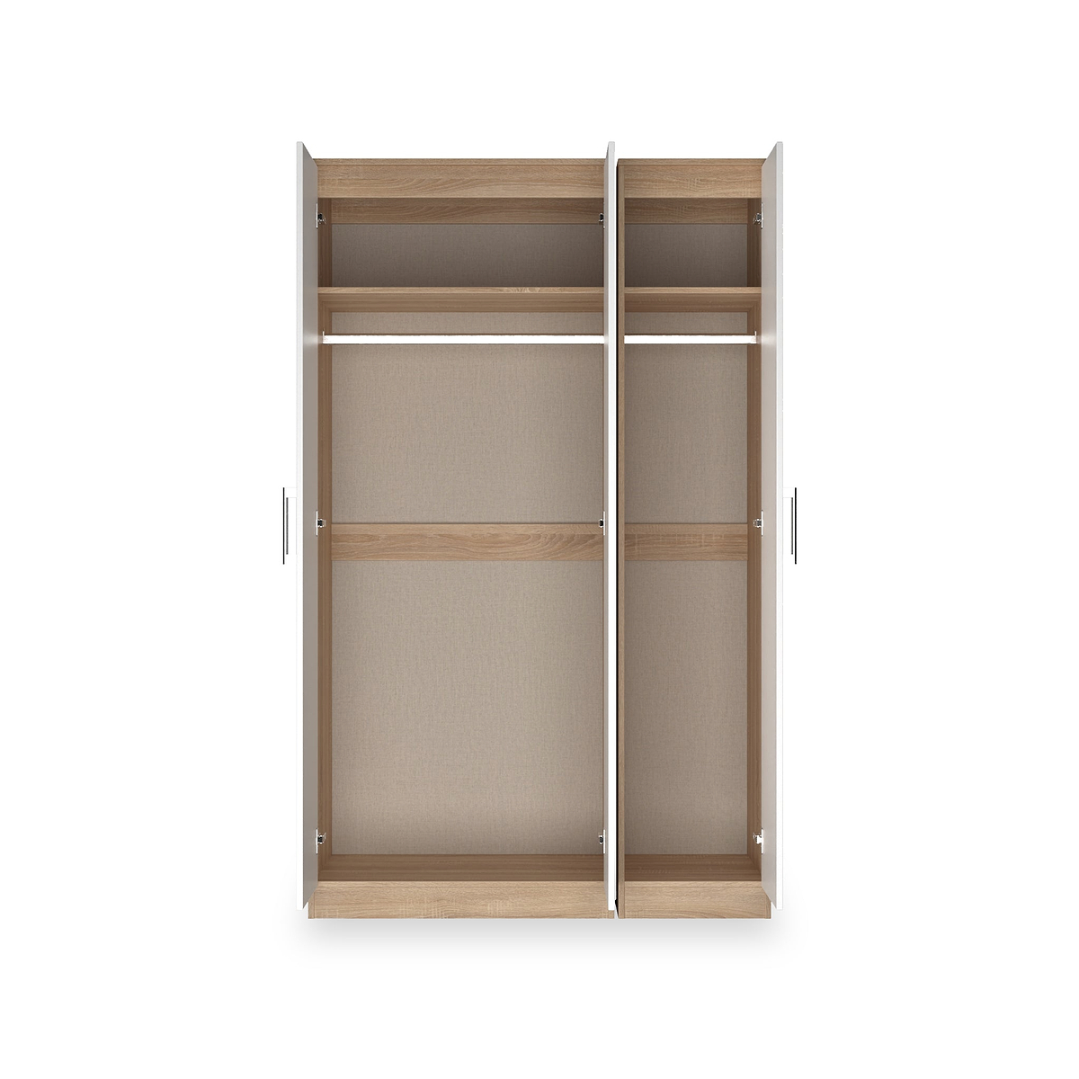 Hadley Triple Mirrored Wardrobe White Oak from Roseland Furniture