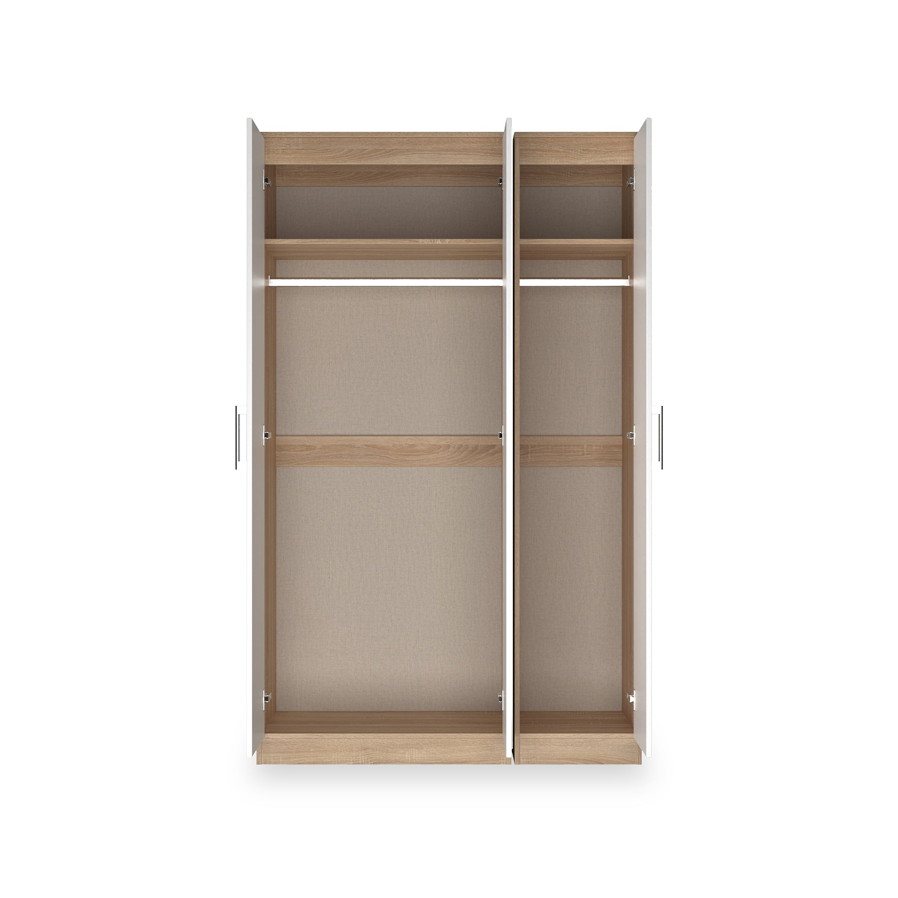 Hadley Triple Mirrored Wardrobe White Oak from Roseland Furniture