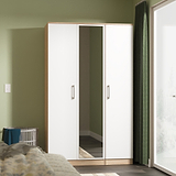 Hadley Triple Mirrored Wardrobe White Oak from Roseland Furniture