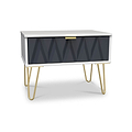 Geo 1 Drawer Side Table in Navy by Roseland Furniture
