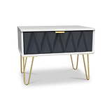 Geo 1 Drawer Side Table in Navy by Roseland Furniture