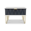 Geo 1 Drawer Side Table in Navy by Roseland Furniture