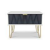 Geo 1 Drawer Side Table in Navy by Roseland Furniture