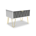 Geo 1 Drawer Side Table in Grey by Roseland Furniture