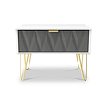 Geo 1 Drawer Side Table in Grey by Roseland Furniture