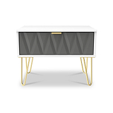 Geo 1 Drawer Side Table in Grey by Roseland Furniture