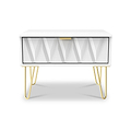 Geo 1 Drawer Side Table in White by Roseland Furniture