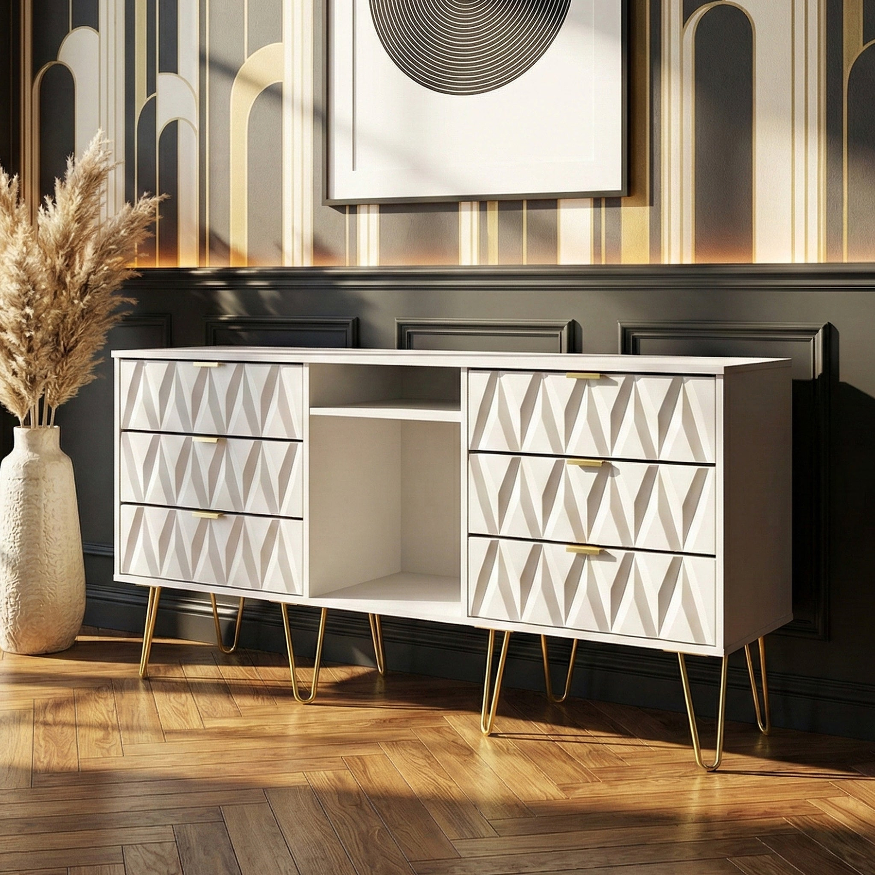Geo 6 Drawer Sideboard from Roseland Furniture