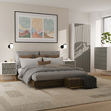 Geo 4 Piece Bedroom Furntiure Set White and Grey from Roseland Furniture