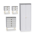 Geo 4 Piece Bedroom Furntiure Set White Matt from Roseland Furniture