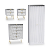 Geo 4 Piece Bedroom Furntiure Set White Matt from Roseland Furniture