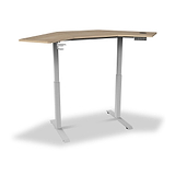 Gino Ash Smart Electric Height Adjustable Corner Standing Desk with wireless charging