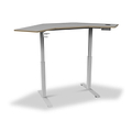 Gino White Smart Electric Height Adjustable Corner Standing Desk with wireless charging