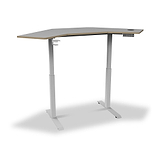 Gino White Smart Electric Height Adjustable Corner Standing Desk with wireless charging