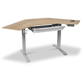 Koble Gino Ash Smart Electric Height Adjustable Corner Desk with Storage Drawer