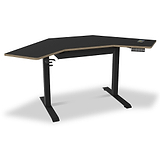 Koble Gino Black Smart Electric Height Adjustable Corner Desk with Storage Drawer from Roseland Furniture