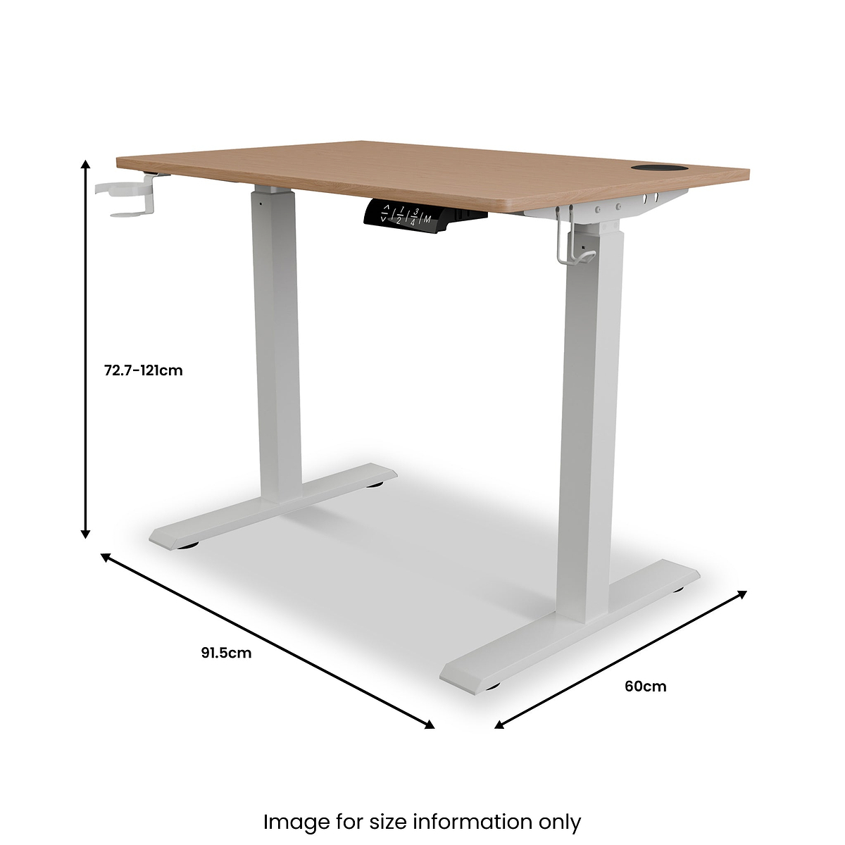 Koble Gino Compact 90cm Adjustable Smart Desk Ash from Roseland Furniture