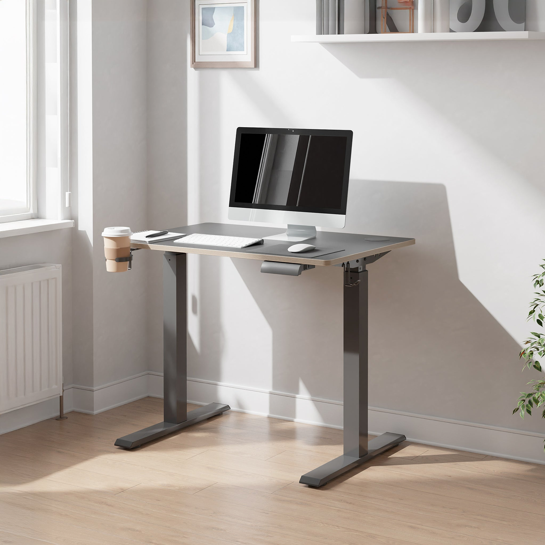 Koble Gino Compact 90cm Adjustable Smart Desk Black from Roseland Furniture