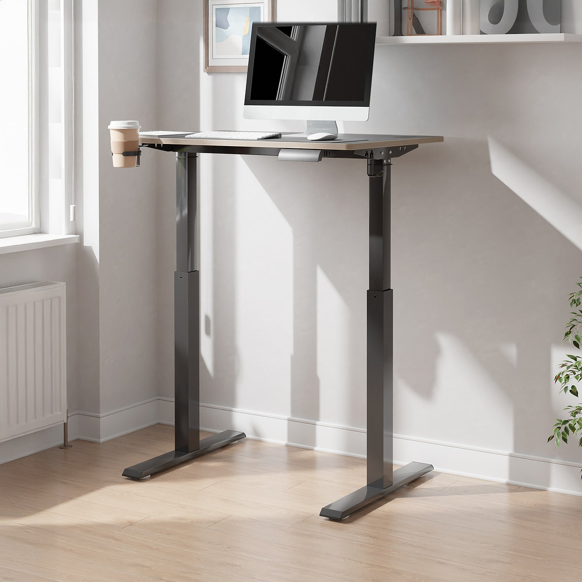 Koble Gino Compact 90cm Adjustable Smart Desk Black from Roseland Furniture