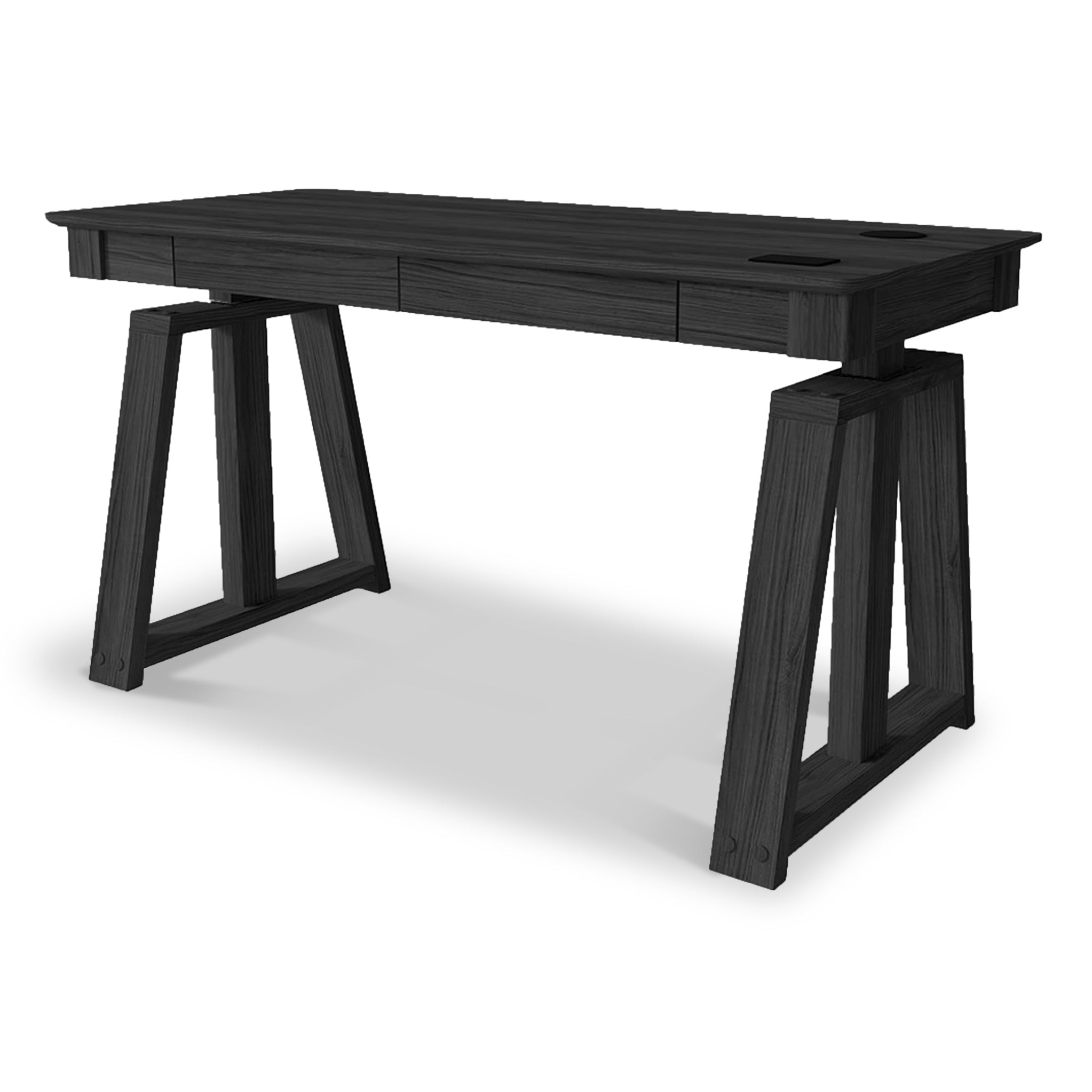 Nora Wood Effect Adjustable Height Desk w 2 Storage Drawers | Roseland