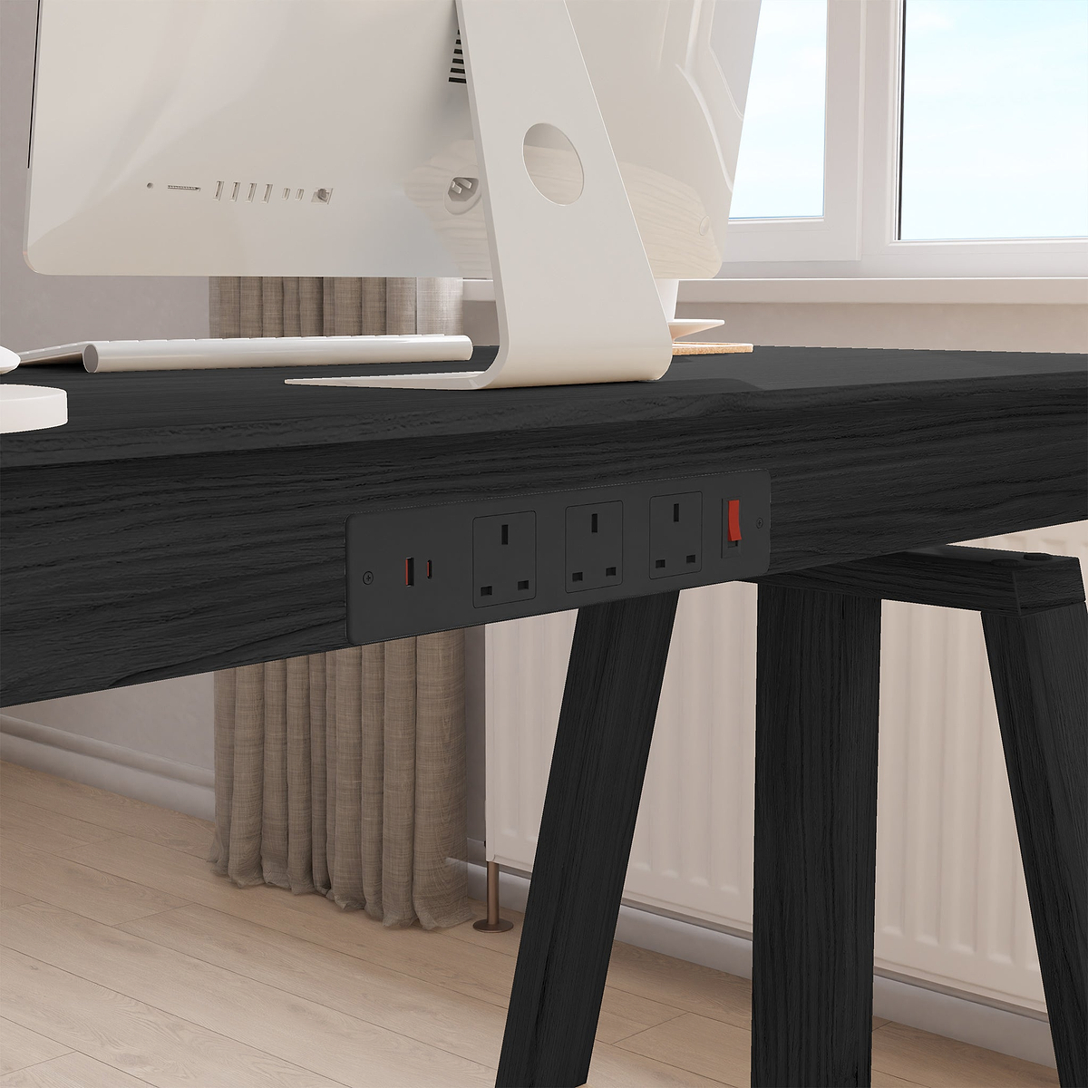 Koble Nora High Adjustable Desk with 2 Storage Drawers from Roseland Furniture