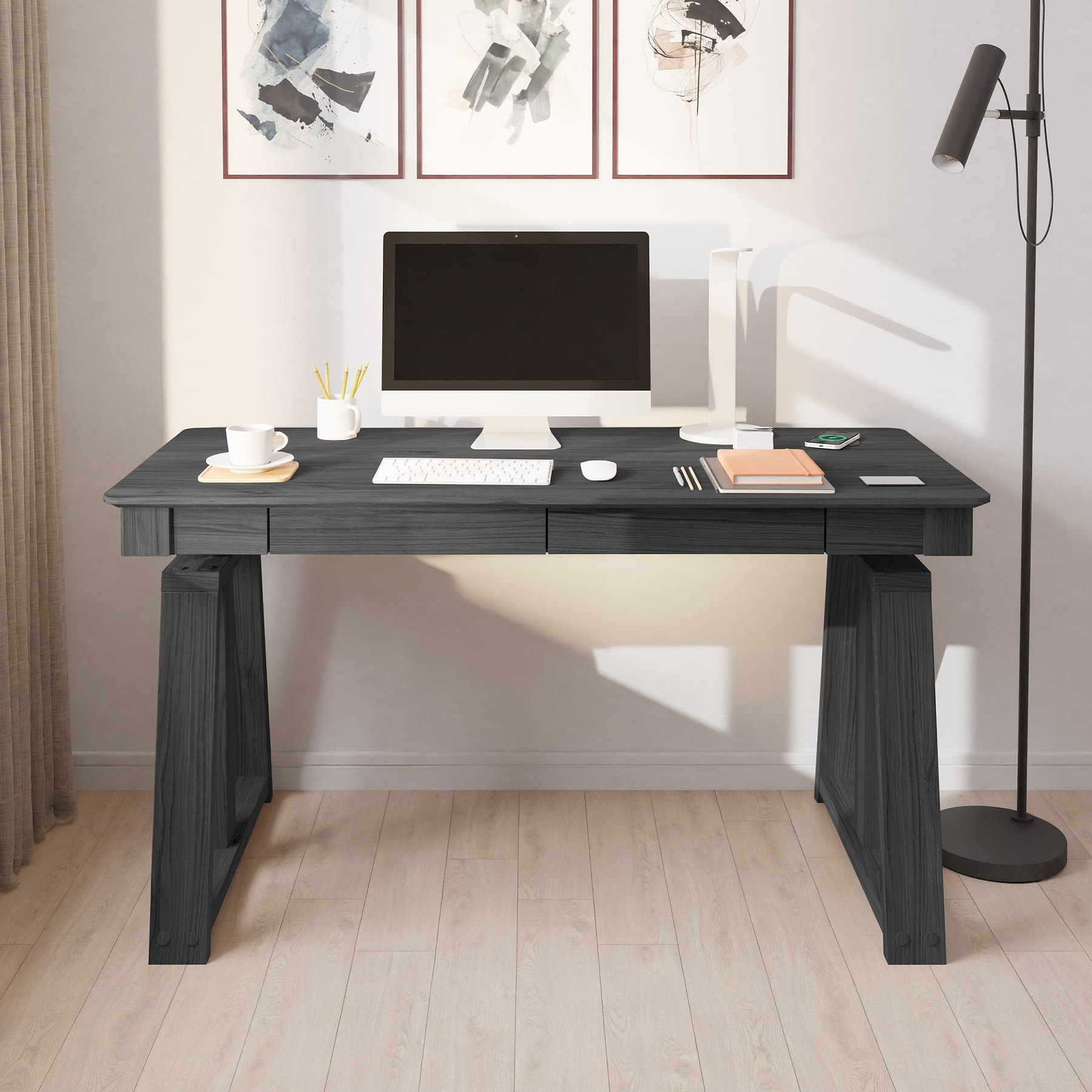 Koble Nora High Adjustable Desk with 2 Storage Drawers from Roseland Furniture