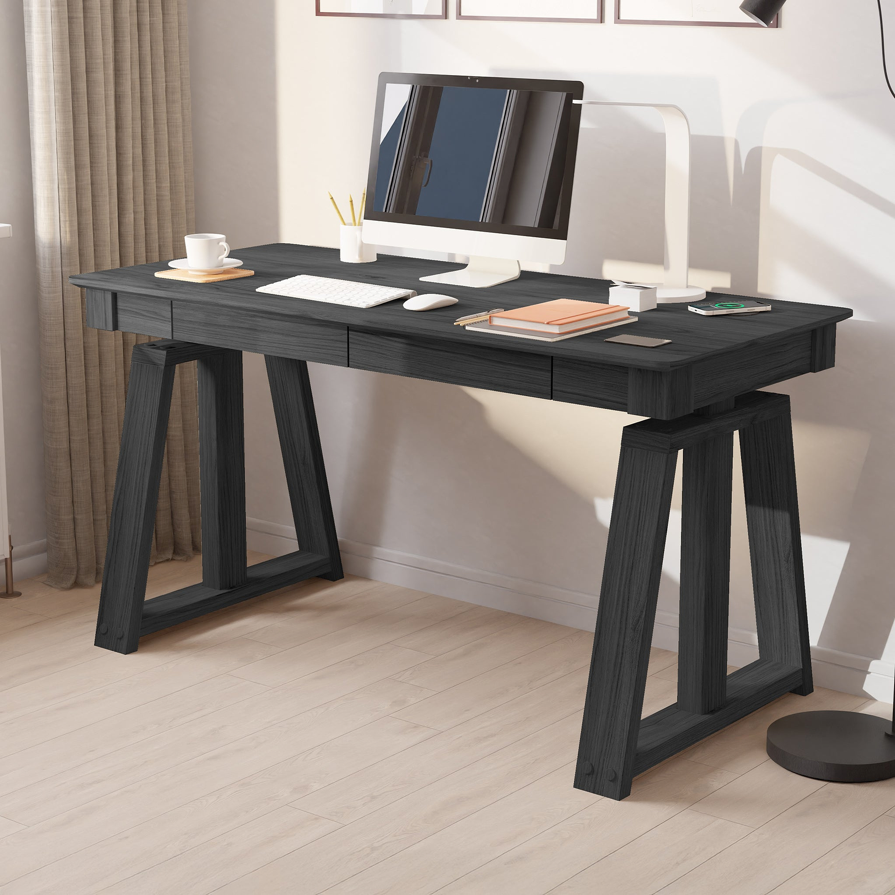 Koble Nora High Adjustable Desk with 2 Storage Drawers from Roseland Furniture