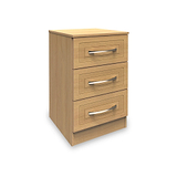 Kilgarth Modern Oak 3 Drawer Bedside Angle by Roseland FurnitureKilgarth Modern Oak 3 Drawer Bedside by Roseland Furniture