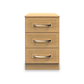 Kilgarth Modern Oak 3 Drawer Bedside by Roseland Furniture