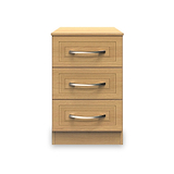 Kilgarth Modern Oak 3 Drawer Bedside by Roseland Furniture