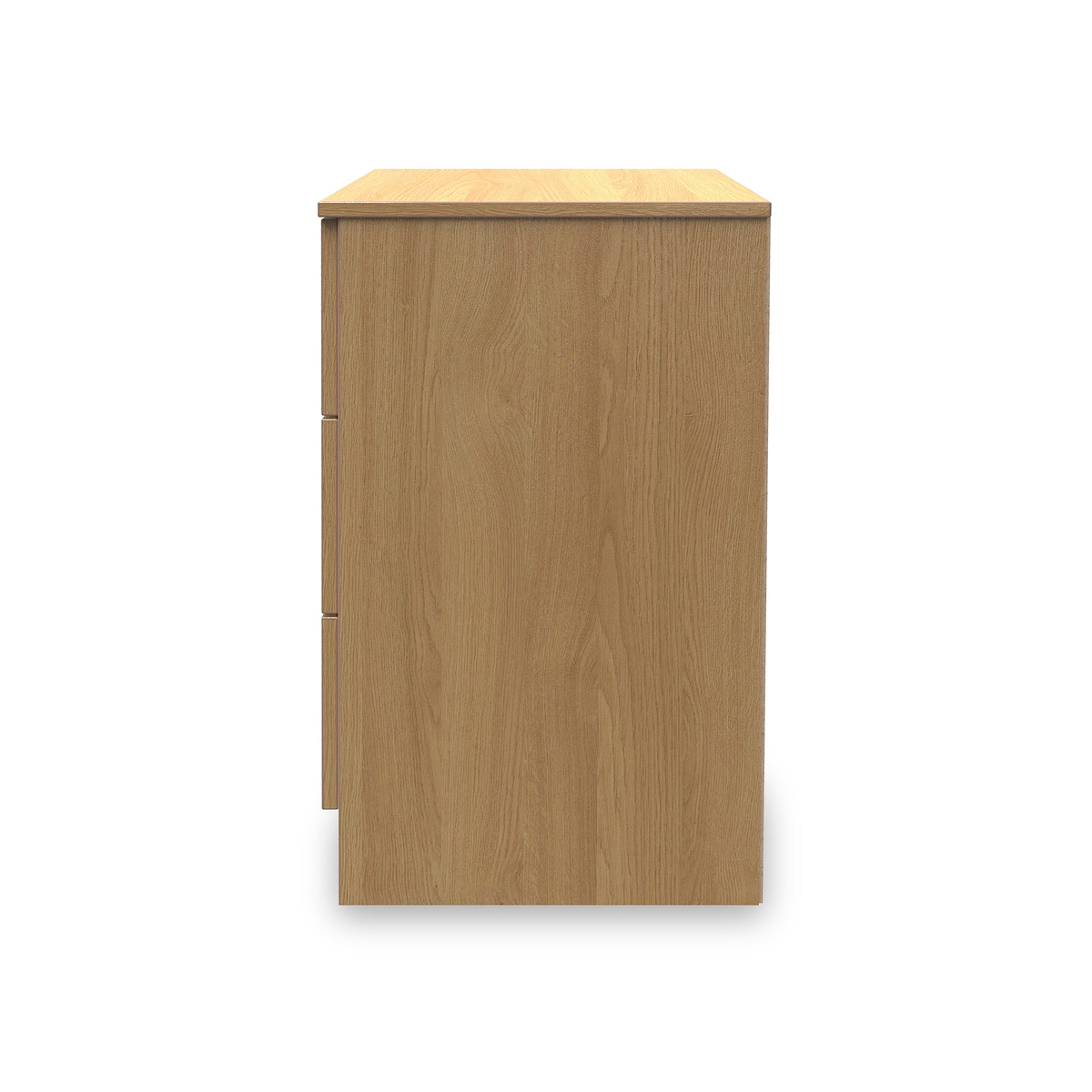Kilgarth Modern Oak 3 Drawer Bedside Angle by Roseland FurnitureKilgarth Modern Oak 3 Drawer Bedside by Roseland Furniture