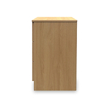 Kilgarth Modern Oak 3 Drawer Bedside Angle by Roseland FurnitureKilgarth Modern Oak 3 Drawer Bedside by Roseland Furniture